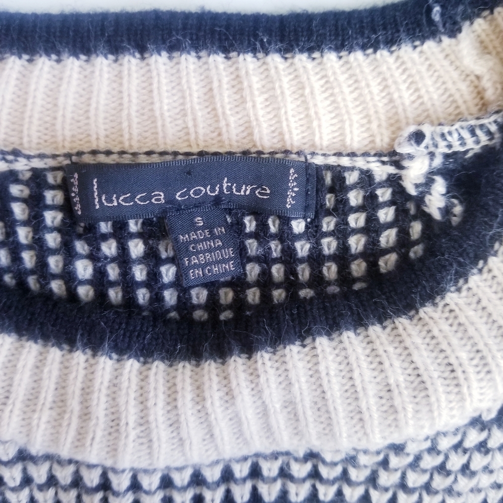 Lucca Couture black & cream sweater Size Small - Picture 4 of 5